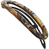 Camila Paris CP3365 French Hair Barrette Clip for Women, Handmade, Onyx, Slide-in Metal-Free Closure, Strong Hold Grip Hair Clips for Girls, No Slip Durable Styling Hair Accessories, Made in France