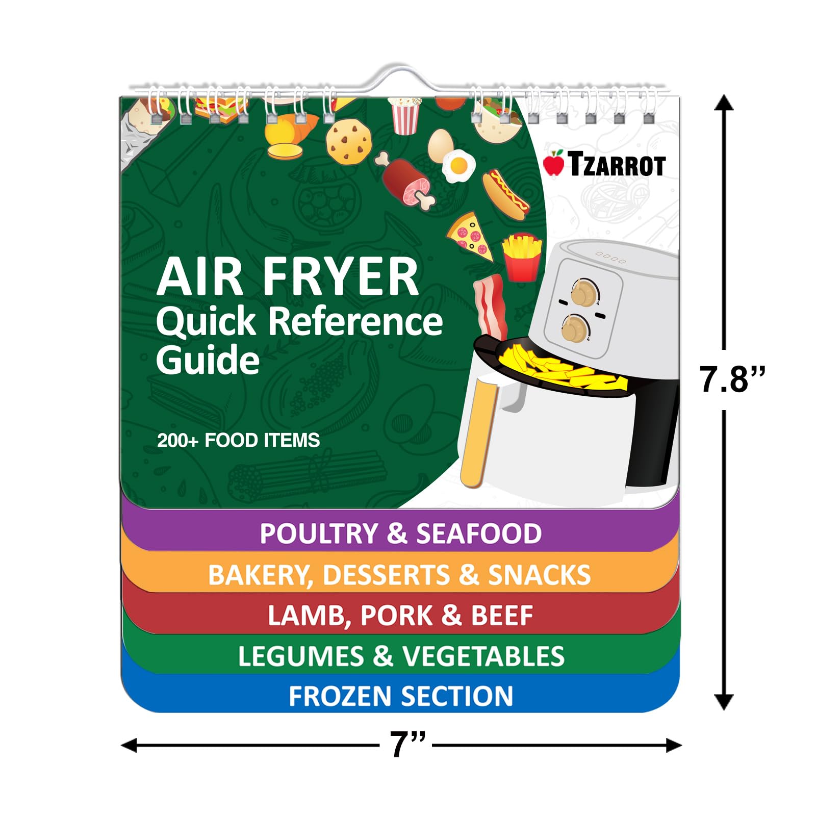 Air Fryer Cheat Sheet Magnets Cooking Guide Booklet Over 200 Foods, Air Fryer Cooking Times Chart, Air Fryer Magnetic Cheat Sheet Set, Cookbook Instant Air Fryer Accessories for Cooking and Frying