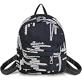 AfitLulu Small Backpack Purse for Women, Lightweight Fashion Backpack with 2 Zippered Pockets and Adjustable Strap (Black)