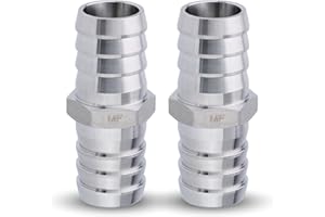 MAACFLOW MAACFLOW Stainless Steel 3/4" Hose ID Barb Fitting Splicer Repair Union Mender (Barb OD 0.79") (Pack of 2)