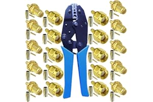 Gorilley 10Pcs SMA Male and Female Coaxial Connectors and Crimper for SMA-RG174 RG316 WiFi Antenna Extension Cable