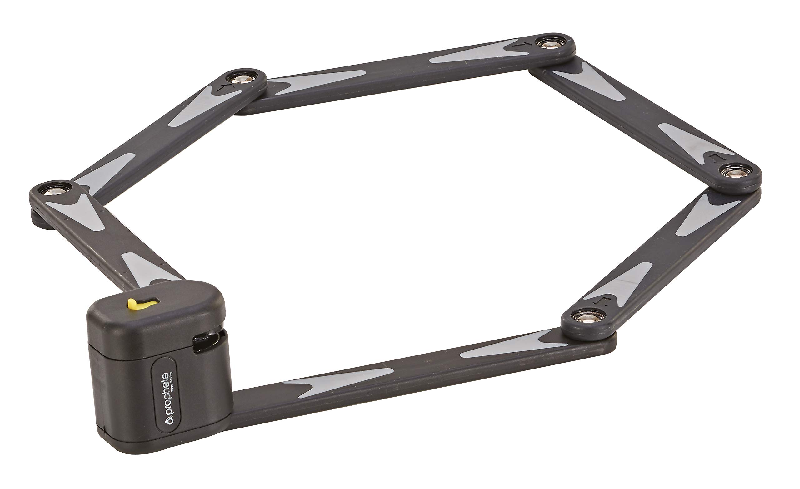 Prophete 224 Faltschloss 90 cm – Art Zertifiziert & gehärteter Stahl – INKL. Halter, 2 Laser-Cut, Staubschutzkappe – Kratzschutz, Beleuchteter Schlüssel – Schwarz/Grau Folding Lock, Black, one Size