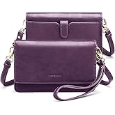nuoku Women Small Crossbody Bag Cellphone Purse Wallet with RFID Card Slots 2 Straps