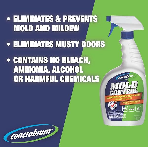 CONCROBIUM MOLD CONTROL, 1 GALLON REFILL, ELIMINATES AND PREVENTS MOLD, EPA REGISTERED, BLEACH FREE, ODORLESS, VOC FREE, FOR INDOOR AND OUTDOOR SURFACES
