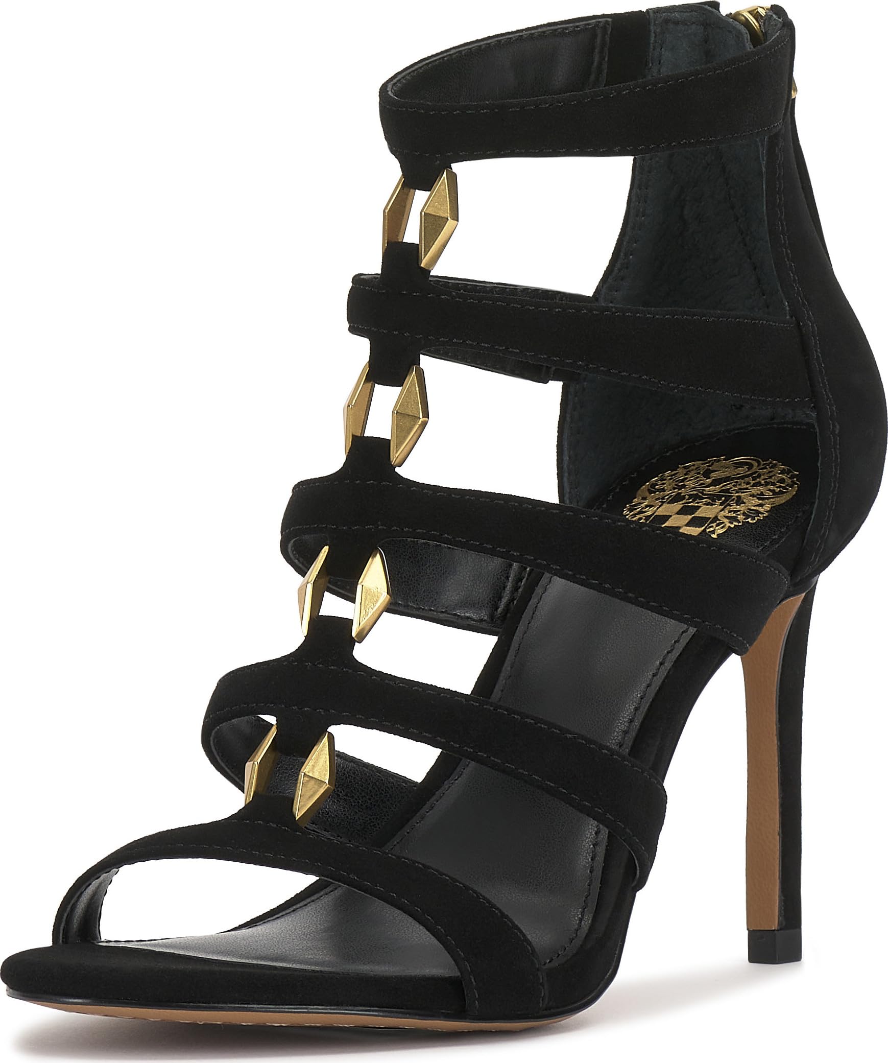 Vince Camuto Azelie Caged High Heel Sandal, Black, 12