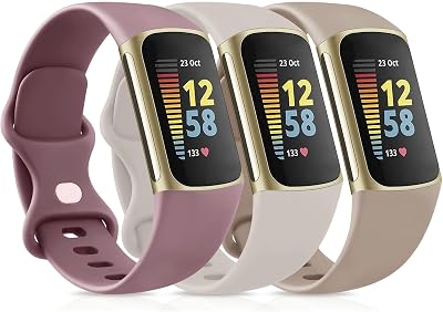 AK Pack 3 Straps for Fitbit Charge 5/6 Small Large Soft TPU Bands