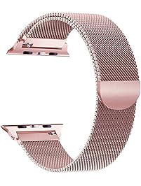 Stainless Steel Band for Apple Watch Replacement Mesh Strap Bracelet for iWatch Series 1 Series 2 Series 3 with Magnetic Closure Clasp 38mm Rose Gold-6