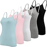 BQTQ 5 Pcs Women's Camisole Tank Top Undershirt Spaghetti Strap Basic Camisoles