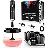 RICRIS Electric Makeup Brush Cleaner and Dryer Machine - Super Fast Clean and Dry Make Up Brushes - Automatic Cosmetic Brush Spinner Washer Tools