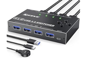 USB 3.0 Switch Selector 4 Port,MLEEDA KVM Switcher 4 Computers Sharing 4 USB Devices,USB Peripheral Switcher for Keyboard Mou