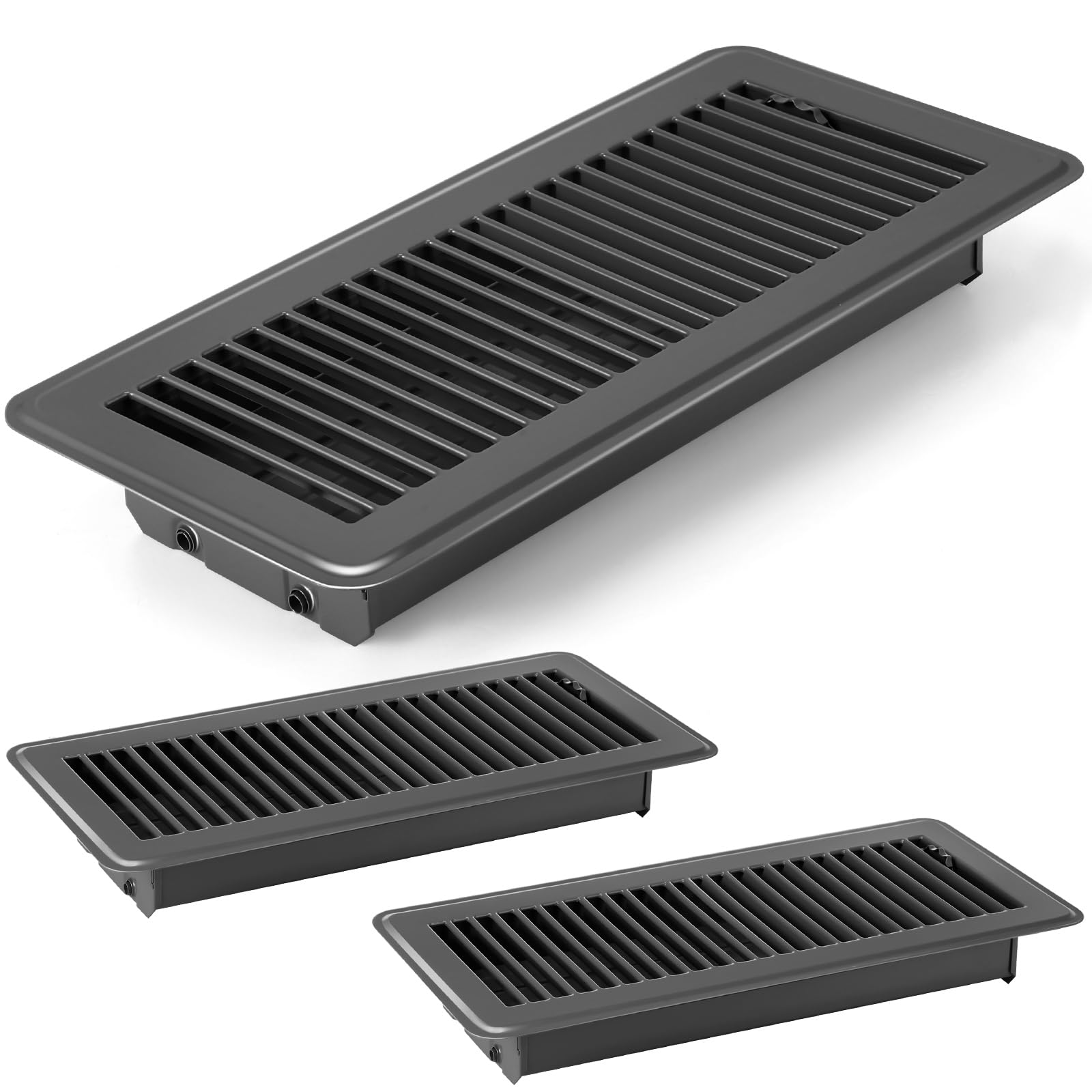 Photo 1 of Retisee 4x12 Inches Floor Vent Covers Heavy Duty Floor Register Easy Installation Metal Heat Vent Covers with Rust Proof Finish for Home(Gray,4 Pcs)