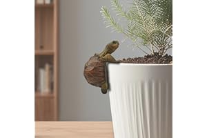 HoiiYoza Turtle Statue Tortoise Figurine Plant Pot Hanger, Resin Cute Tortugas Ornament Desk Decor Plant Decoration Gift for Flower Pot Bonsai Planter Succulent Vase