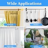 Hoiny Curtain Rings 24pcs Metal with 24 Hooks 30 mm Inner Silver view 6