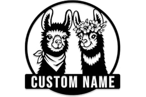 Personalized Llama Farm Name Wall Art,Custom Llama Metal Sign,Ranch Barn Outdoor Decor,Country Yard Name Sign,Cabin House Num