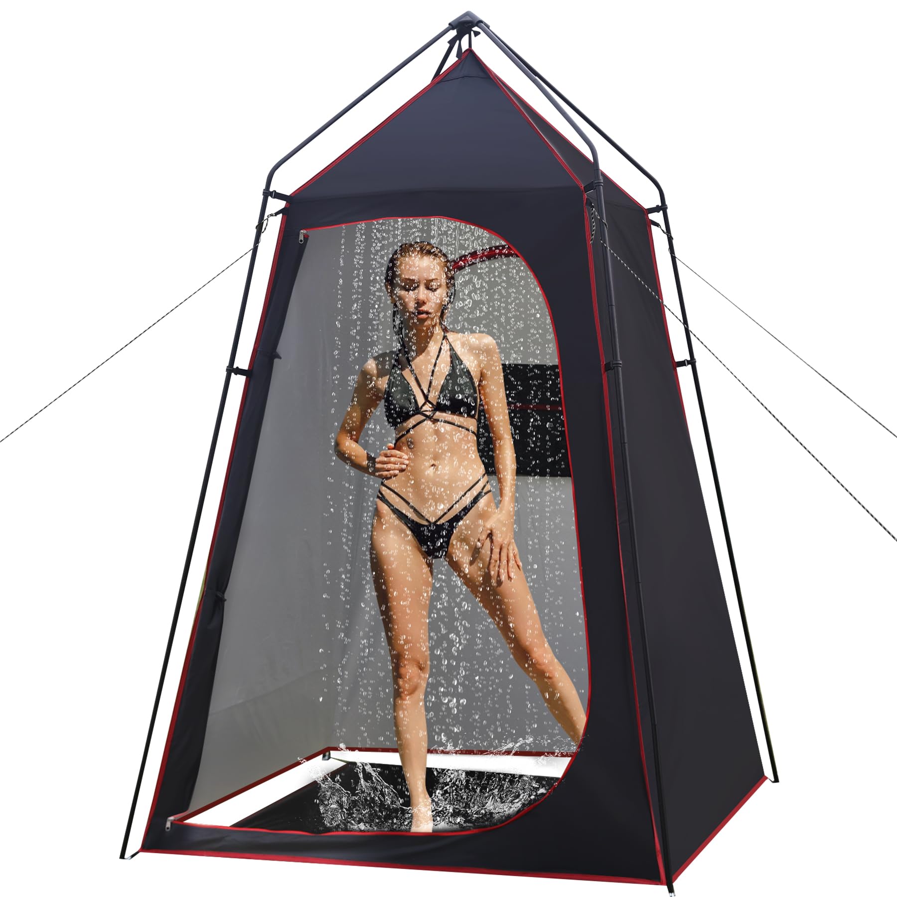 Photo 1 of Camping Shower Tent, Portable Outdoor Privacy Shelter for Showering & Changing, 7.2 FT Easy-Setup Toilet Tent with Floor & UPF 50+, Ideal for Hiking, Fishing, Beach