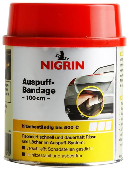 title=Nigrin 74071- Benda per riparare marmitte e tubi di scarico, 100 cm, priva di