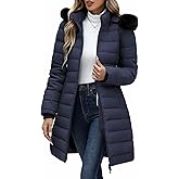 Uikue Women's Winter Puffer Coat - Thicken Fleece Lined Down Jacket Waterproof Warm Hooded Parka with Faux Fur Detachable