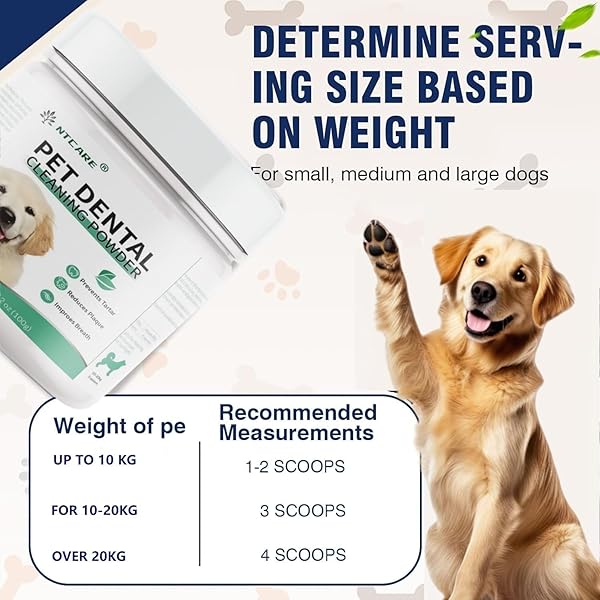 DOG TEETH CLEANING POWDER, DOG DENTAL POWDER AND CATS BREATH FRESHENER, PLAQUE OFF PET TOOTH CLEANING LAB CO, BAD BREATH & TARTAR REMOVER FOR DOGS, + POSTBIOTICS, 3.52 OZ