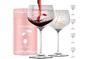 UIDMEN Personalized Wine Glasses for Women, Custom Wine Glass with Name, 16oz Elegant Stemmed Wine Glass, Custom Cup for Mom,