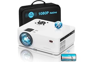 Roconia 5G WiFi Bluetooth Native 1080p Projector, 12000LM Full HD Movie Projector, 300" Display Support 4k Home Theater,Compatible with iOS/Android/XBox/PS4/TV Stick/HDMI/USB (White)
