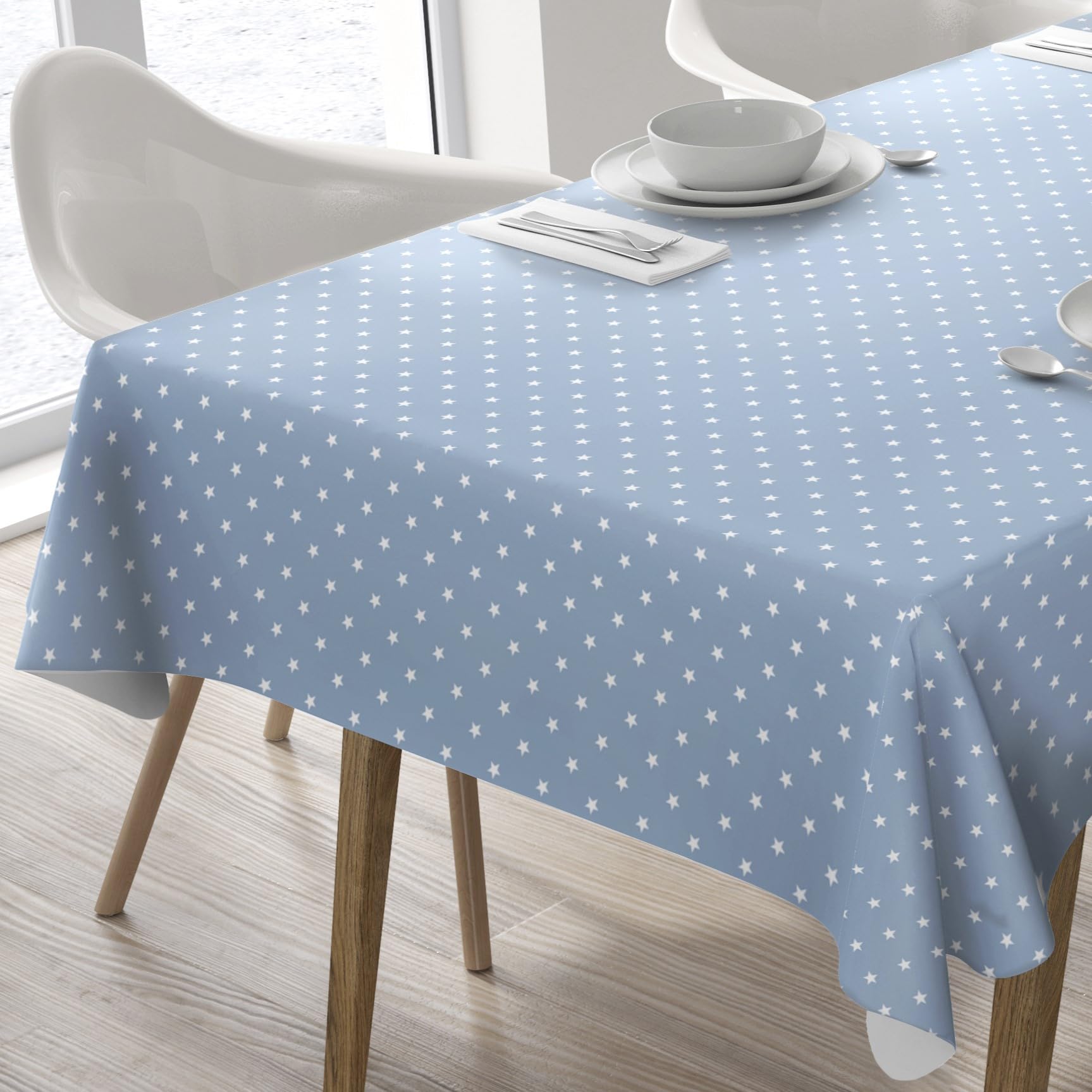 Home Direct Rectangular Oilcloth PVC Wipe Clean Tablecloth Table Cover (140x200cm, Blue)