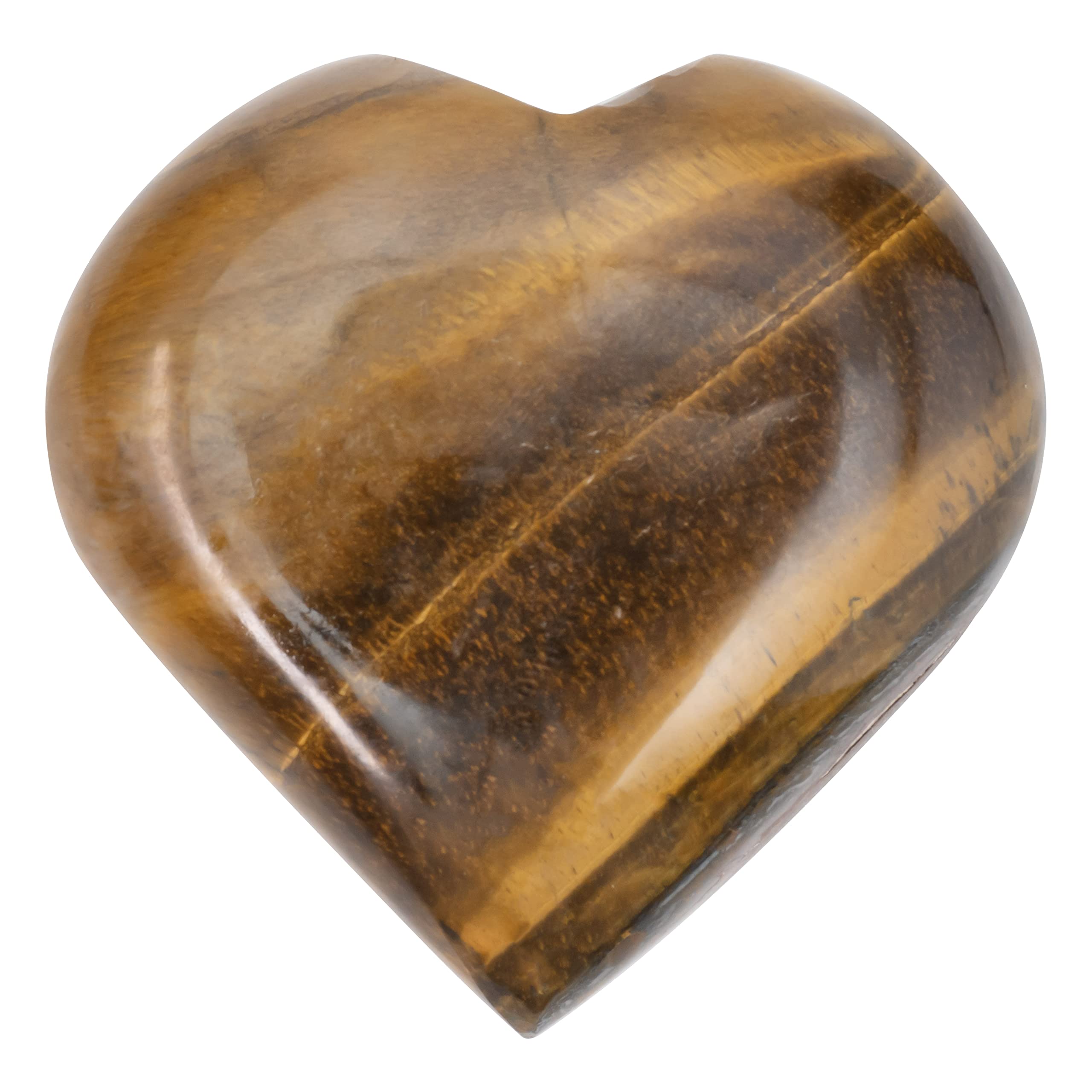Crocon® 50mm Tiger eye Heart stone Big Heart Shape Puff Stones Set 450+ Carats Pocket Crystal Healing Tumble Collection Palm Worry Stone Good Luck Charm Meditation Gift Craft Home Decor — image 1
