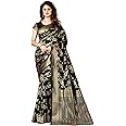 C J Enterprise Women's Pure Kanjivaram Silk Saree Banarasi Silk Sarees With Blouse Piece (paithani Pari 37), Black, One size, Black, One Size, Black, One Size