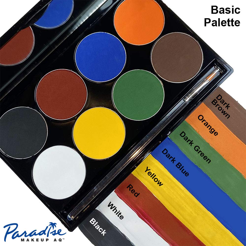 Mehron Makeup Paradise AQ Face & Body Paint 8 Color Palette (Basic) : Beauty