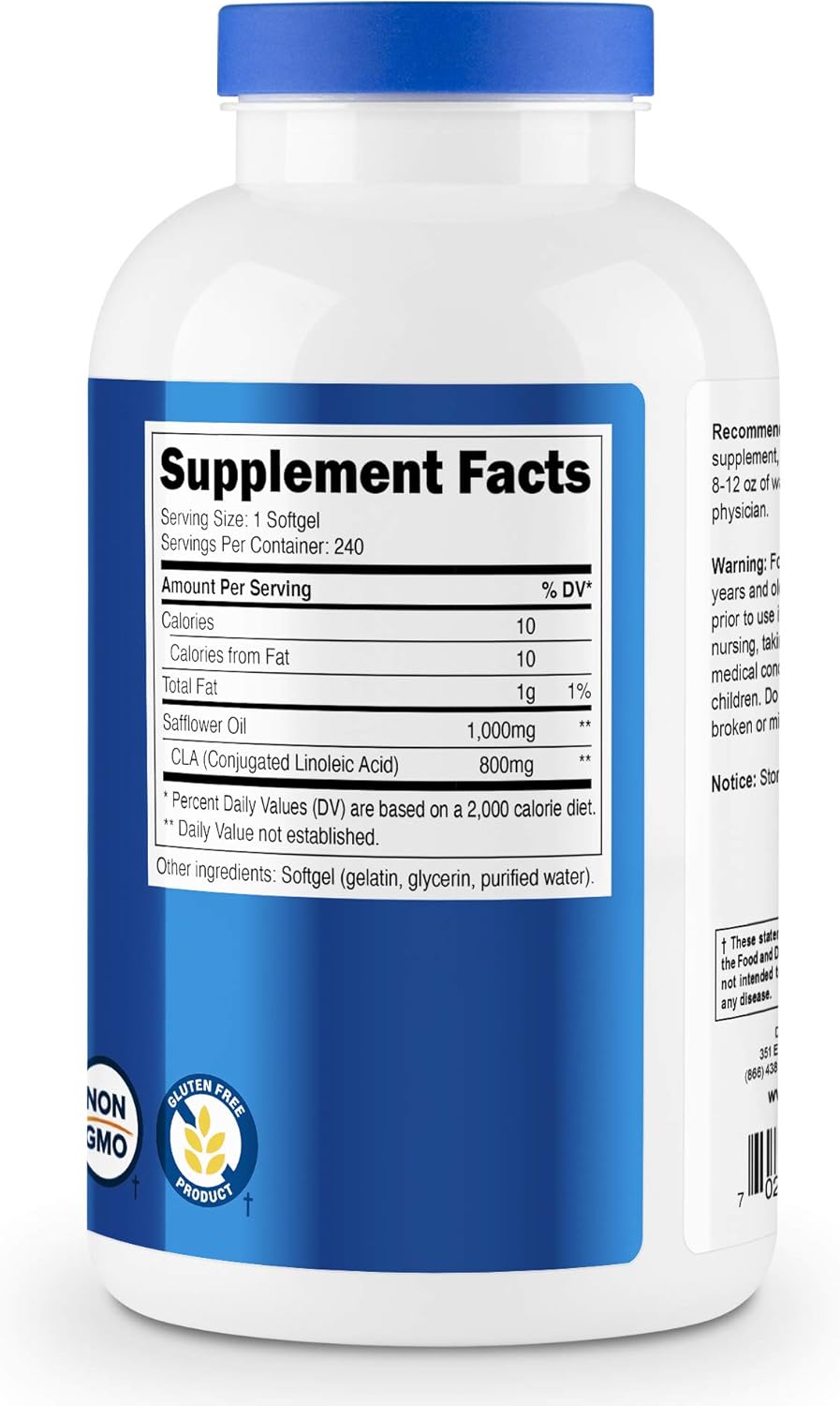 Nutricost CLA (Conjugated Linoleic Acid) 800mg, 240 Softgels: Health & Personal Care
