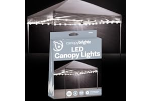 Brightz LED Canopy Lights, White - Outdoor Canopy Tent Lights for 10ft x 10ft Tents - Football Tailgate Essentials & Accessories - 40ft String Light