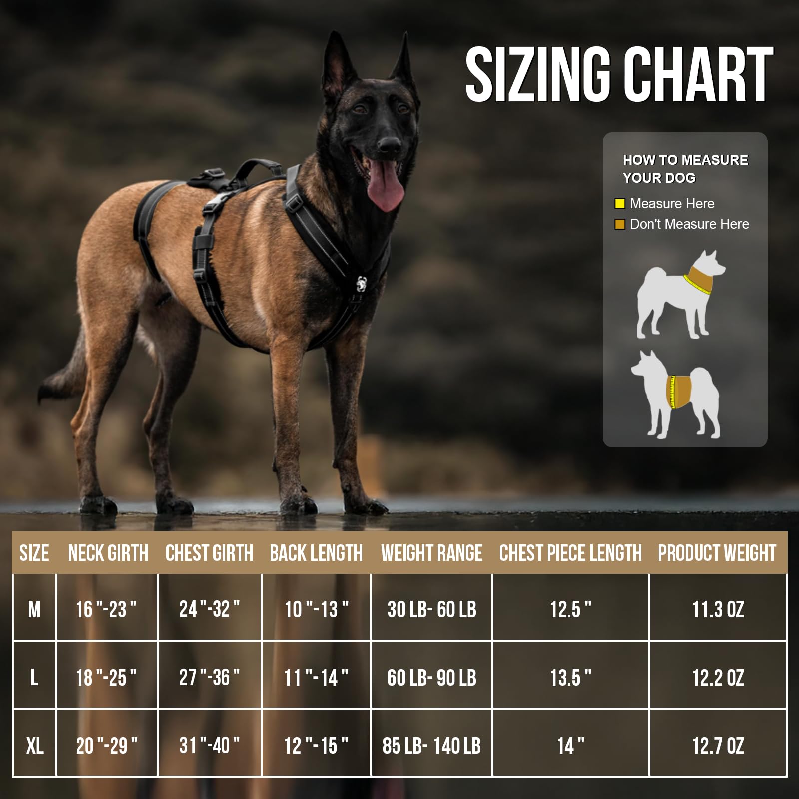 Condition photo showing New/Like New for onetigris dog harness no pull, adjustable tactical harness with soft padding, y-shaped reflective ea