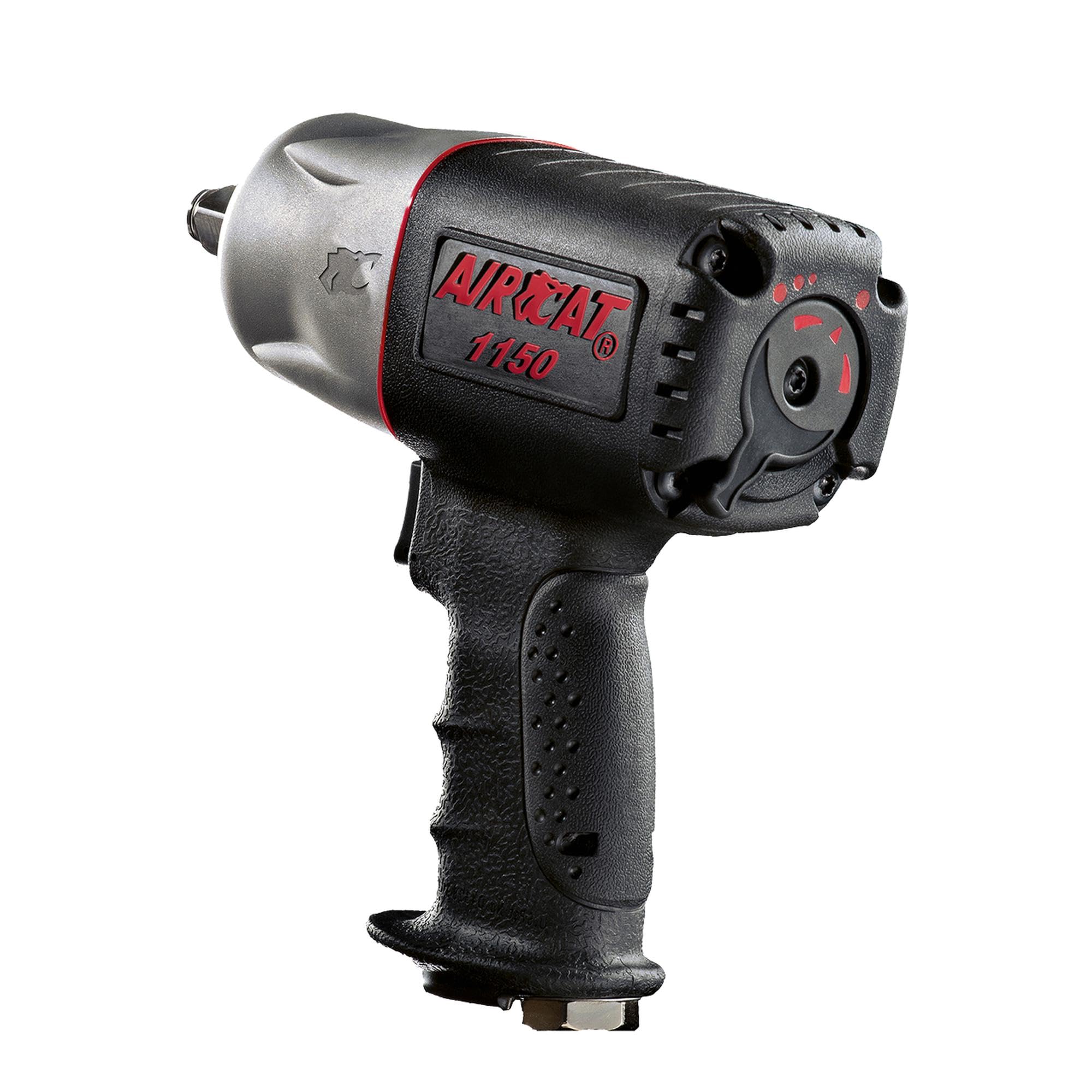 AIRCAT 1150 1/2-Inch Composite Impact Wrench - Heavy-Duty Power Tool for Automotive Applications - Optimal Blow Frequency - Twin Hammer Mechanism - High Torque - Quiet Operation - Low Weight