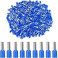 500 Pieces Wire Ferrules Terminals Kit 14 AWG Insulated Cord Pin End Terminal Wire Connectors, Blue