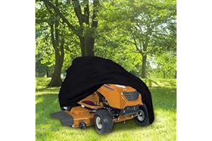 Floweringbeter Heavy Duty Lawn Mower Cover for Riding Tractors, 210D Oxford Cloth Waterproof Material with Drawstring, Protec