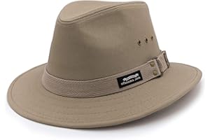 Panama Jack Original Canvas Safari Men's Sun Hat, 2 1/2" Brim, UPF (SPF) 50+ Sunhat Protection