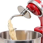 Dough Hook Dishwasher Safe for Kitchen Aid Tilt-Head and 4.5-5.0 Quart Mixers, Polished Stainless Steel Kneading Attachment f