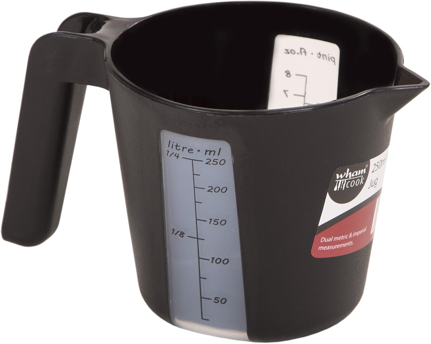 Wham Design Plastic Measuring Jug, Plastic, Black, 6 x 9 x 8 cm Amazon