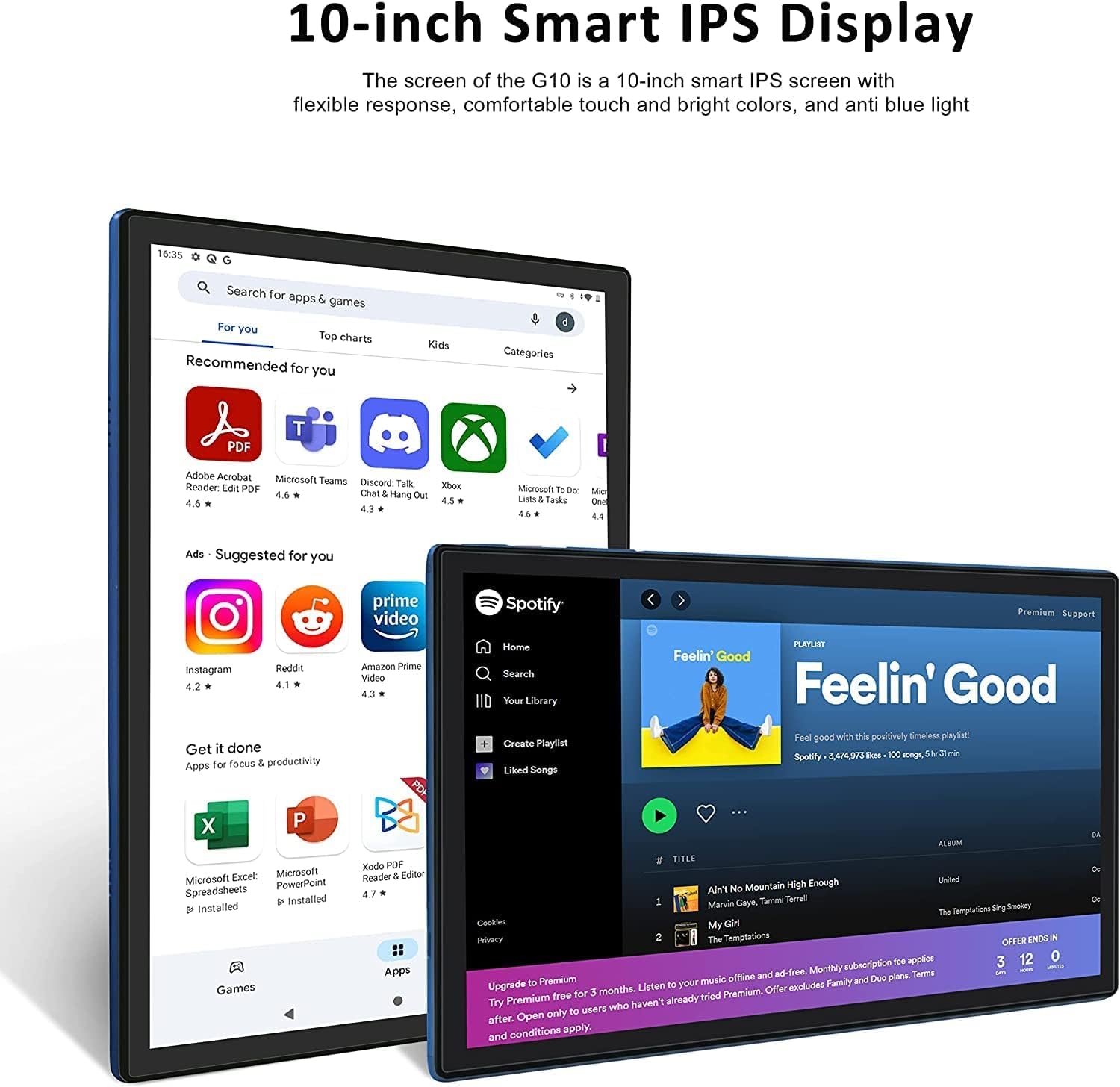 2025 Android 13 Tablet 10 Inch, 5G WiFi 14GB RAM+128GB ROM(1TB TF), 2 in 1 Tablet with Keyboard Mouse Case Octa-Core 2.0Ghz | 8000mAh | 1080FHD | Bluetooth5.0 | WiFi GPS OTG Type C-Blue