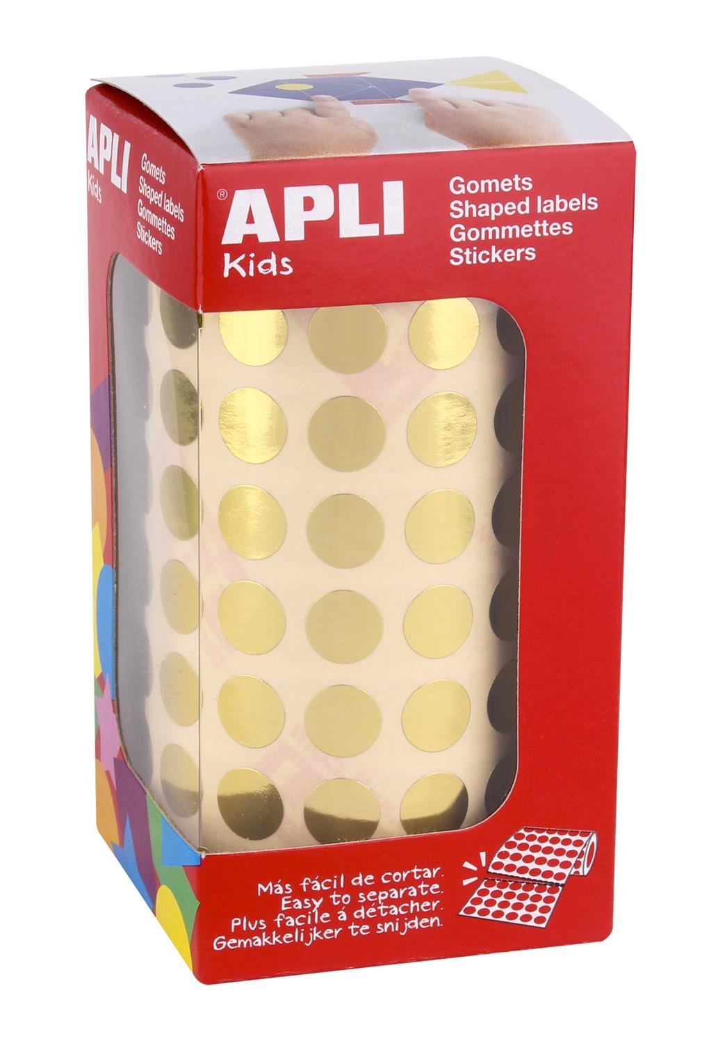 Apli kids 11626 Roll of 5192 Round Metallic Stickers 10.5 mm Gold