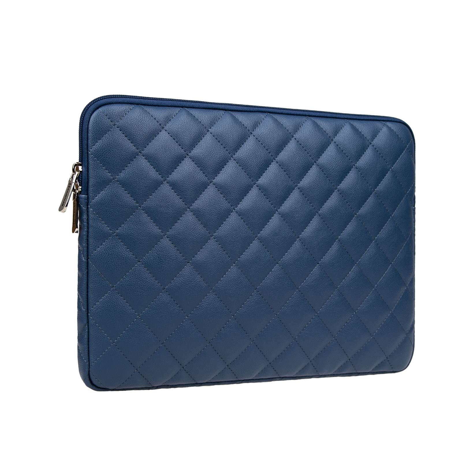 RAINYEAR 16 Inch MacBook Sleeve Laptop Case Diamond PU Leather Protective Shockproof Carrying Bag Compatible with New 16" MacBook Pro/Max M1 M2 M3 M4 A2141 A2485 A2780 A2991 A3403 A3186(Navy Blue)