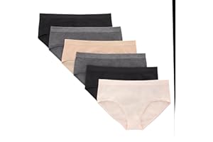 Hanes Tween Girls Underwear, Seamless Girls Panties, Boyshort & Hipster, Assorted Colors, 6-Pack