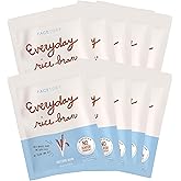 FACETORY K Beauty Face Mask Skin Care - Everyday RICE BRAN Soothing Sheet Mask | Plant-Based Rice Face Mask (10 Pack)