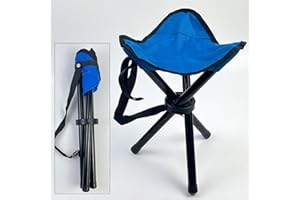 KKONHII Folding Camping Stool,Portable Tripod Seat,Folding Camping Chairs,Outdoor Travel Chair for Camping Party Hunting Hiking Fishing Picnic (Blue/Height 11.22 inchs)