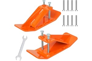Tractor Bucket Protector, 2Pcs Ski Edge Protector, Turf Tamer Skid Protector with Double Lock Nuts and Bolts, Heavy Duty Stee
