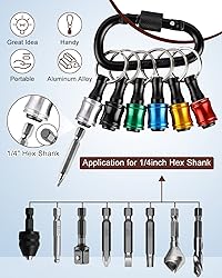 Katerk 6pcs 1/4 inch Hex Shank Aluminum Alloy