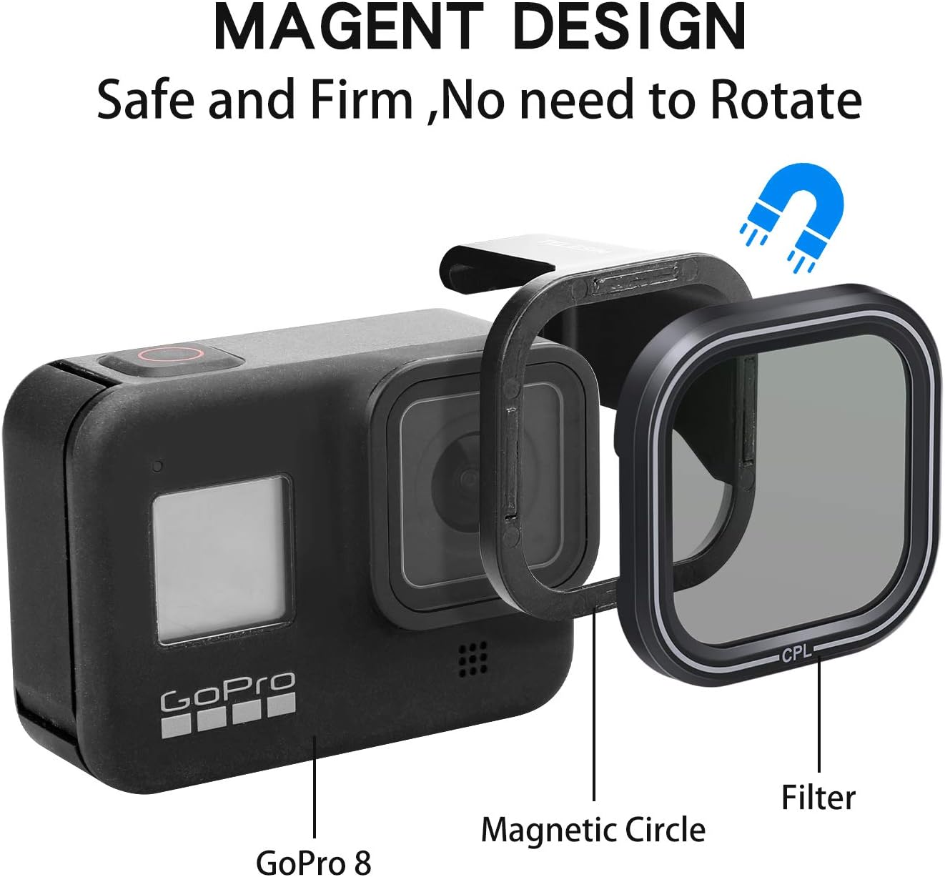 AuyKoo 4 PCS Lens Filter CPL ND8 ND16 ND32 for GoPro Hero 8, Camera