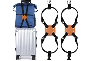 XINRUI 2 Pack Luggage Bungee Strap, Luggage Straps Carry on Strap for Luggage Handle Suitcases Add a Bag Luggage Travel Belt Trolley Sleeve Strap(Black&Brown)