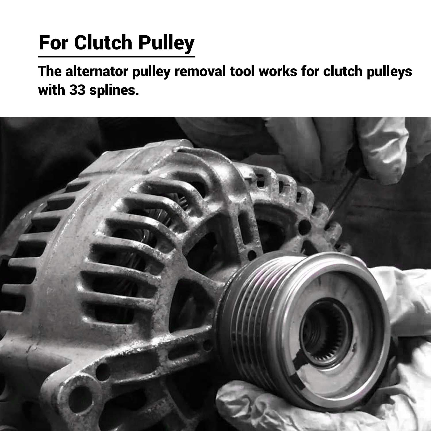 EWK VBelt Alternator Clutch Pulley Socket 33 Spline Removal Tool for