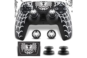 SoAegis Anti-Slip PS5 Controller Skin Kit, with 2 Thumb Grip Cover & 2 Elevated Base, Silicone Controller Case with Touch Pad Stickers for PS5 DualSense Wireless Edition