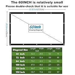 NMEPLAD Projector Screen 60 Inch Portable Movie